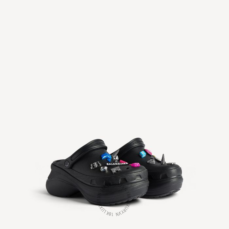 Dép Sục Balenciaga Women's Crocs™ Mule Jibbitz™ in Black 720762W0FOW1000 BCA702