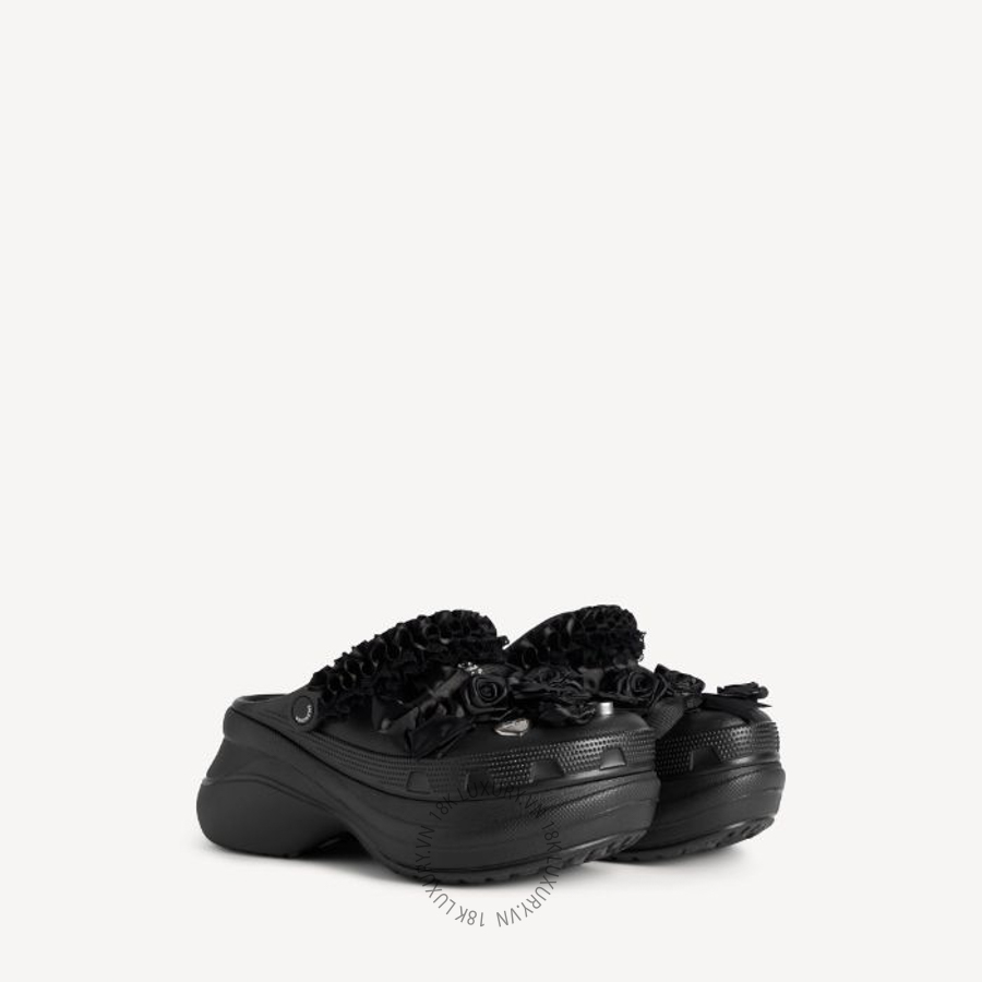Dép Sục Balenciaga Women's Crocs™ Mule Jibbitz™ in Black 720762W0FPA1000 BCA701