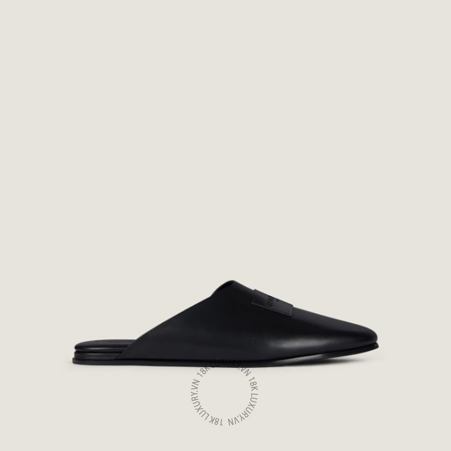 Dép Sục Givenchy Label flat mules in nappa leather BE202RE00H-001 GGD07
