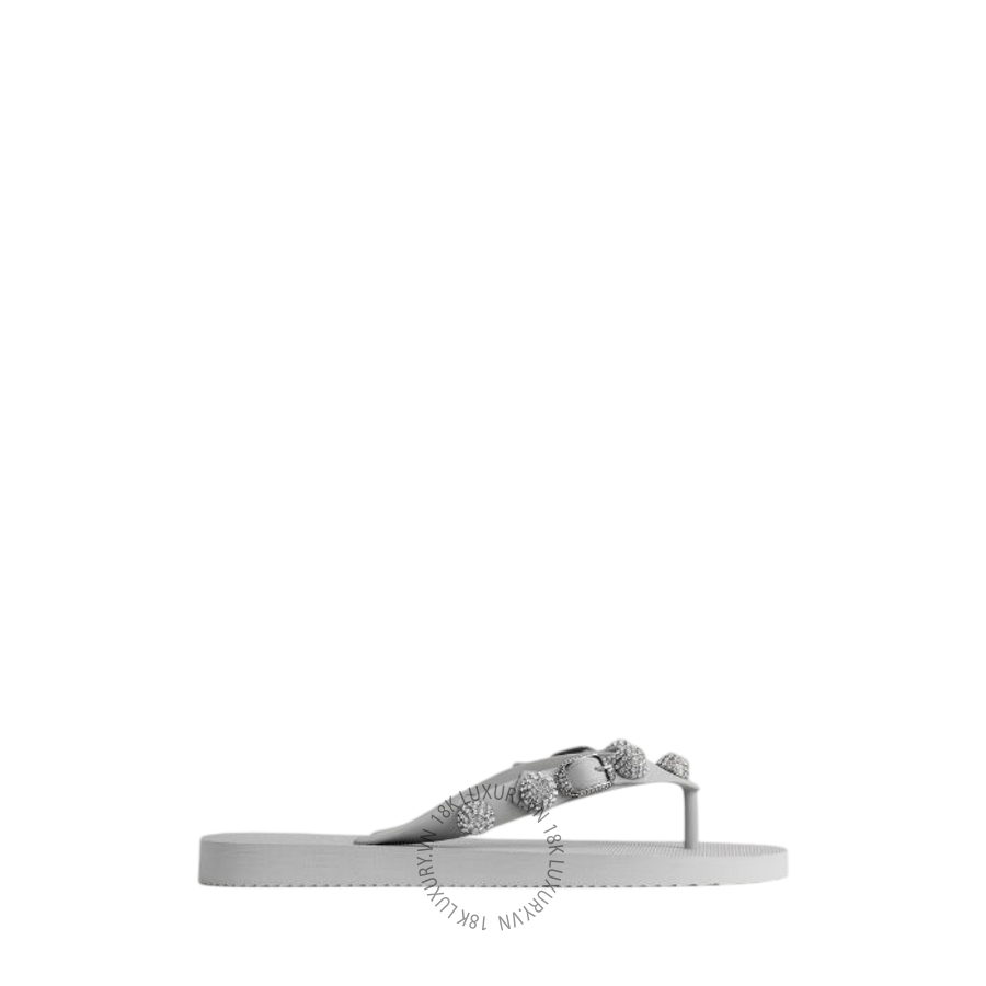 Dép Xỏ Ngón Balenciaga Women's Cagole Thong Sandal in Grey/crystal 784853W1TA91813 BCA618