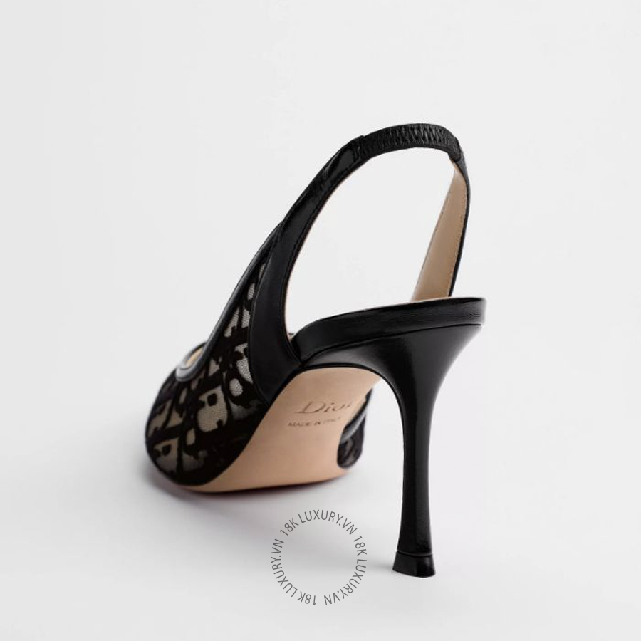 Giày Adiorable Slingback Pump Black Dior Oblique Embroidered Mesh KCV565OEN_S900 TQQP004 16 Giày Adiorable Slingback Pump Black Dior Oblique Embroidered Mesh KCV565OEN_S900 TQQP004
