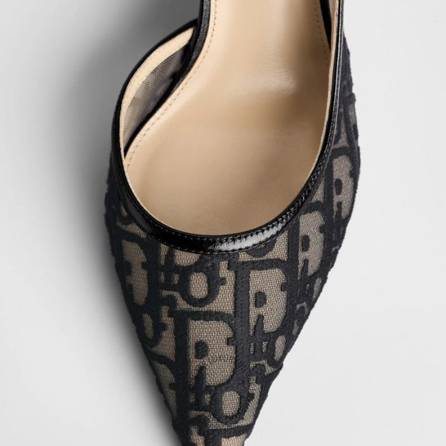 Giày Adiorable Slingback Pump Black Dior Oblique Embroidered Mesh KCV565OEN_S900 TQQP004 17 Giày Adiorable Slingback Pump Black Dior Oblique Embroidered Mesh KCV565OEN_S900 TQQP004