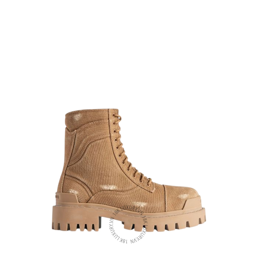 Giày Boots Balenciaga Men's Combat Strike in Brown 845015W2H112200 BCA503