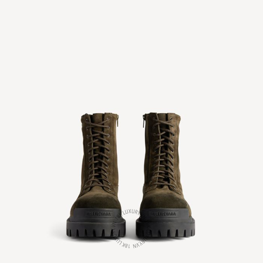Giày Boots Balenciaga Men's Combat Strike in Olive 873536WCB433281 BCA502