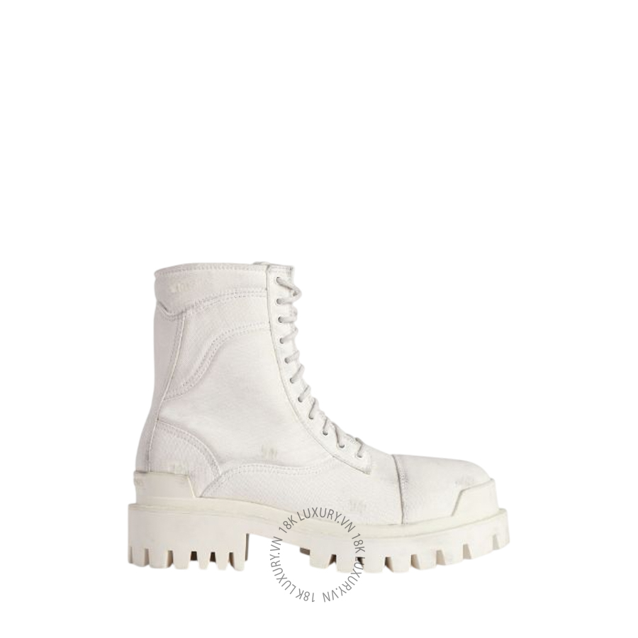 Giày Boots Balenciaga Men's Combat Strike in White 845015W2H169301 BCA504