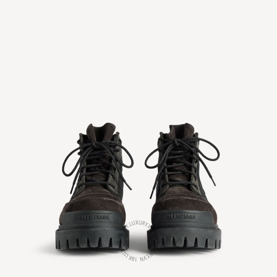 Giày Boots Balenciaga Men's Combat Strike Low in Brown/black 867708WCB452010 BCA505