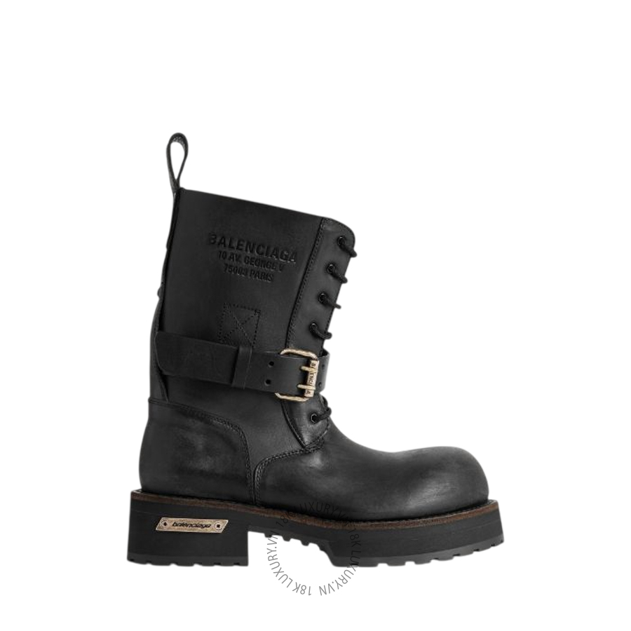 Giày Boots Balenciaga Men's Venom Lace-up in Black 873427WBEQ41081 BCA497