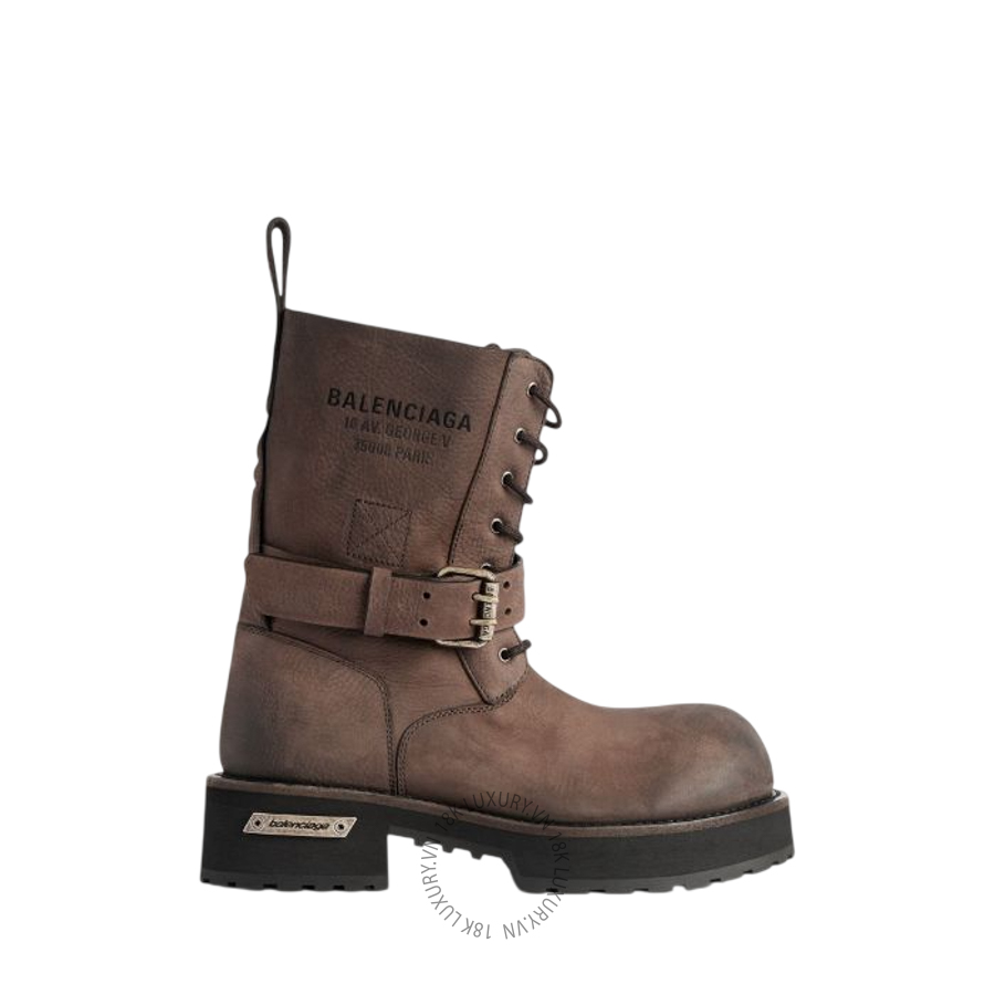 Giày Boots Balenciaga Men's Venom Lace-up in Brown 873427WCEG12581 BCA498