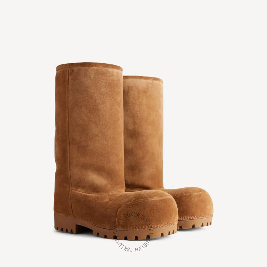 Giày Boots Balenciaga Women's Alaska Fur High in Brown 802177WBFC12200 BCA746