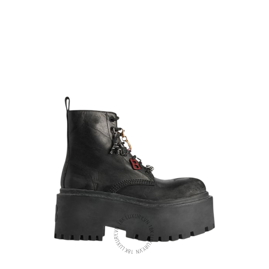 Giày Boots Balenciaga Women's Strike Platform With Charms in Black/multicolor 859611WCDA31080 BCA748