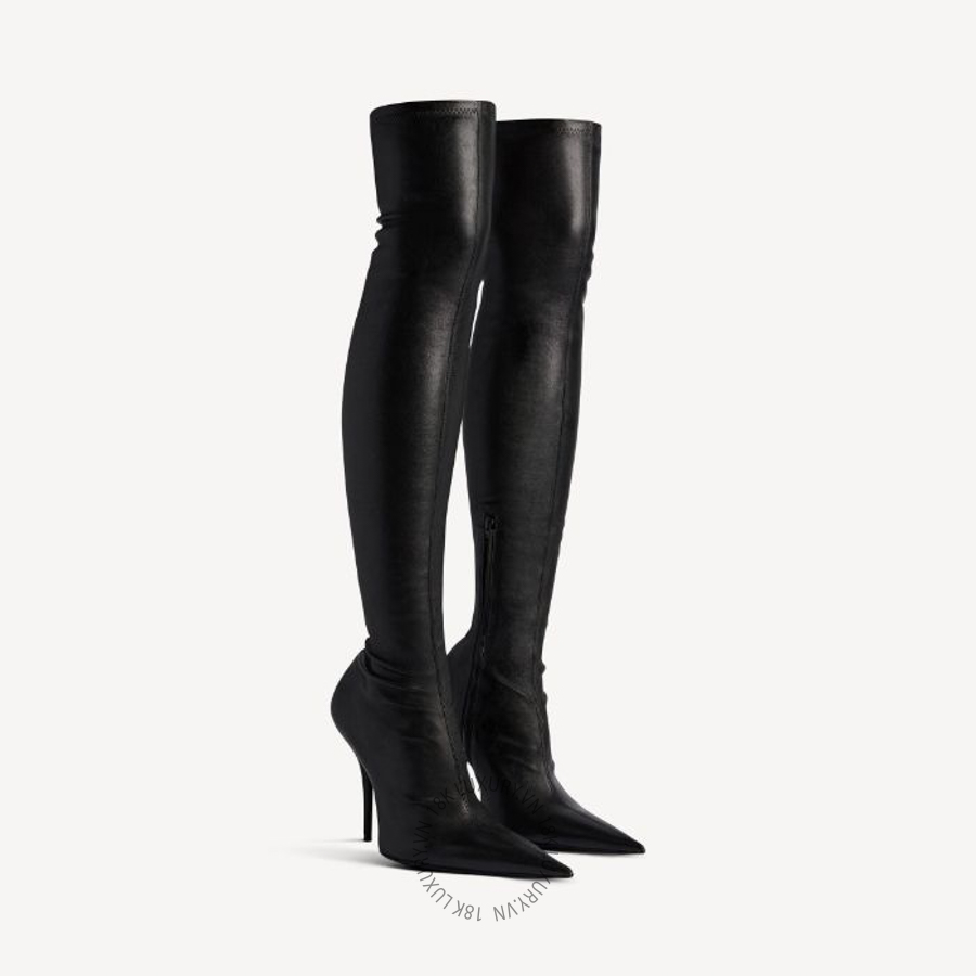 Giày Boots Cao Gót Balenciaga Women's Avenue Boot in Black 804379WB1S11080 BCA750