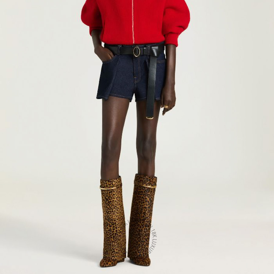 Giày Boots Givenchy Shark Pinch in leopard pony-effect leather BE703XE2KC-007 GGD75