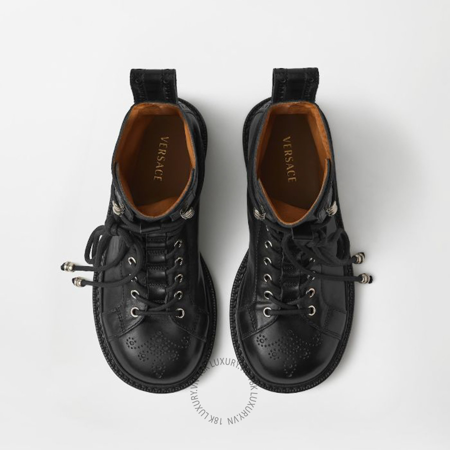 Giày Boots Versace Billy Leather Boots 1023845-1A17656_1B00K VSC226