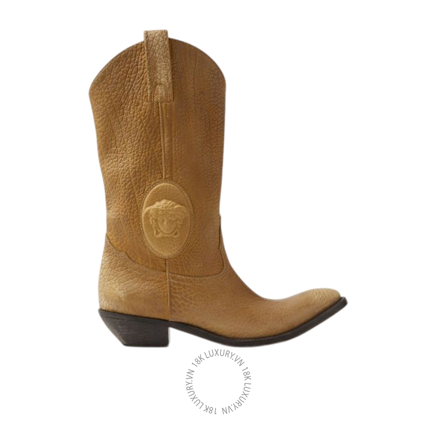 Giày Boots Versace Houston Leather Texan Boots 35 mm 1023875-1A17540_1NM30 VSC228