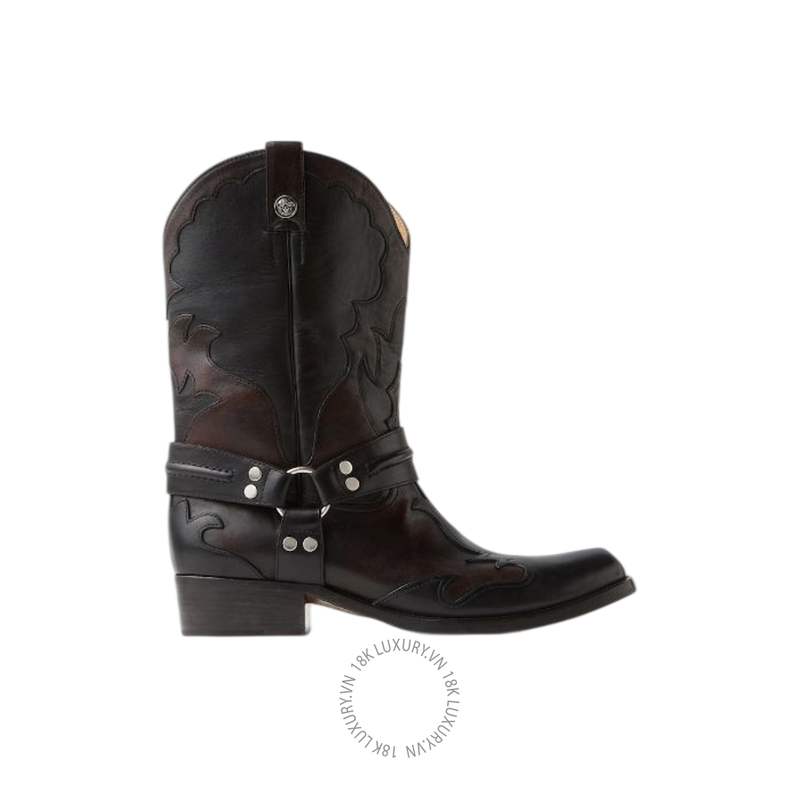 Giày Boots Versace Sylvester Leather Western Boots 1024743-1A18030_2BD6K VSC432