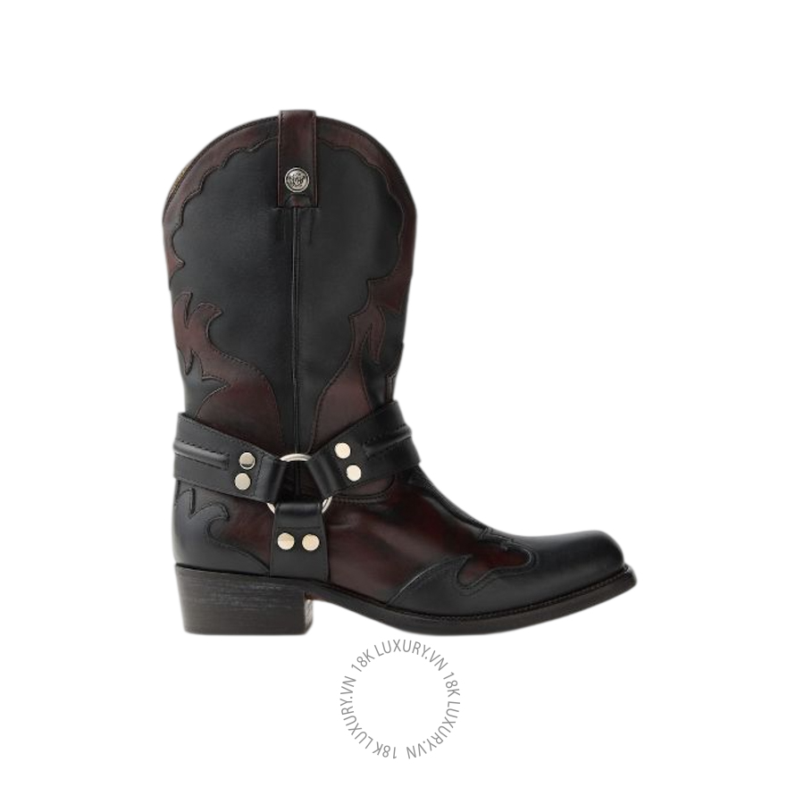 Giày Boots Versace Sylvester Leather Western Boots 1025275-1A18030_2BD6K VSC224
