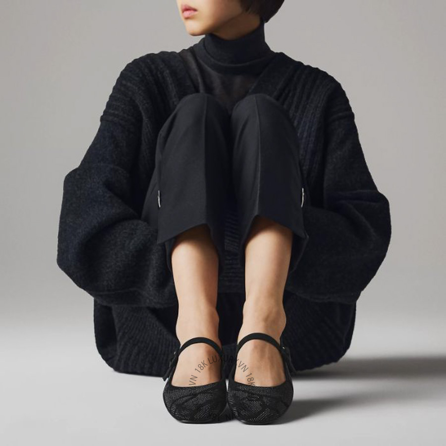 Giày búp bê Hermes Light ballet flat Noir H252057Z 02390 MHM646
