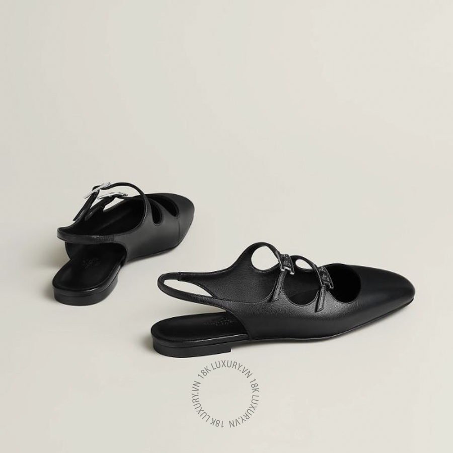 Giày búp bê Hermes Mila slingback Noir H261126Z 02350 MHM628 13 Giày búp bê Hermes Mila slingback Noir H261126Z 02350 MHM628