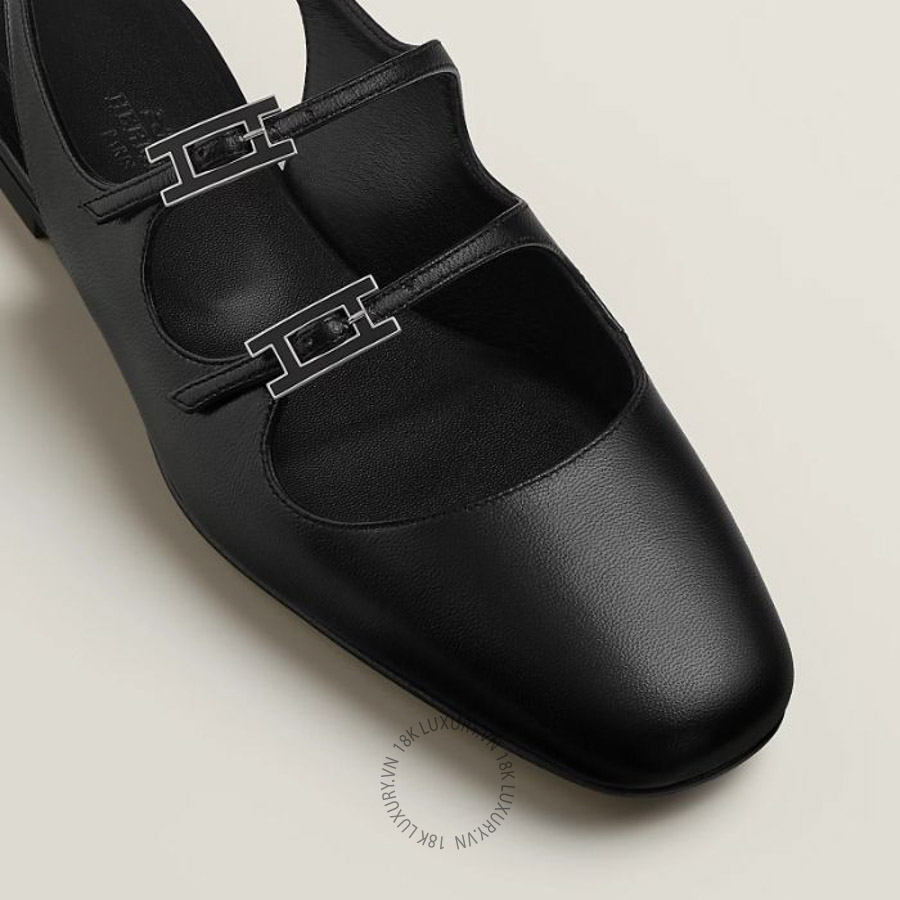 Giày búp bê Hermes Mila slingback Noir H261126Z 02350 MHM628 14 Giày búp bê Hermes Mila slingback Noir H261126Z 02350 MHM628
