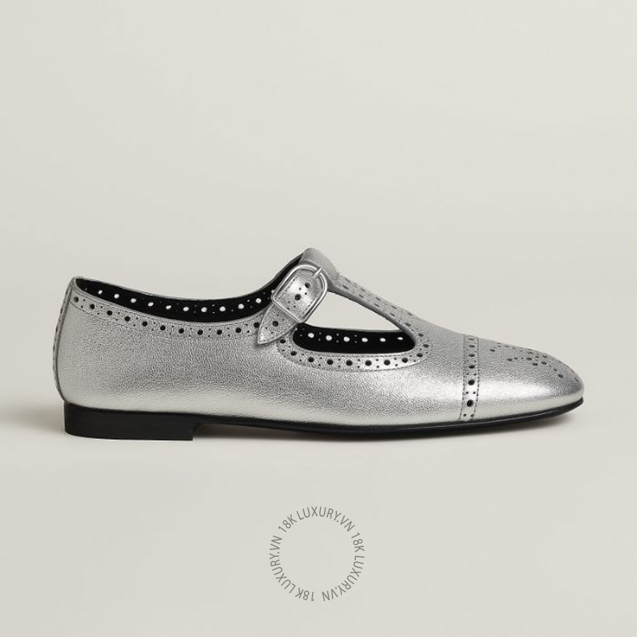 Giày búp bê Hermes Nectar ballet flat Gris Argenté H262075Z 52365 MHM623 14 Giày búp bê Hermes Nectar ballet flat Gris Argenté H262075Z 52365 MHM623