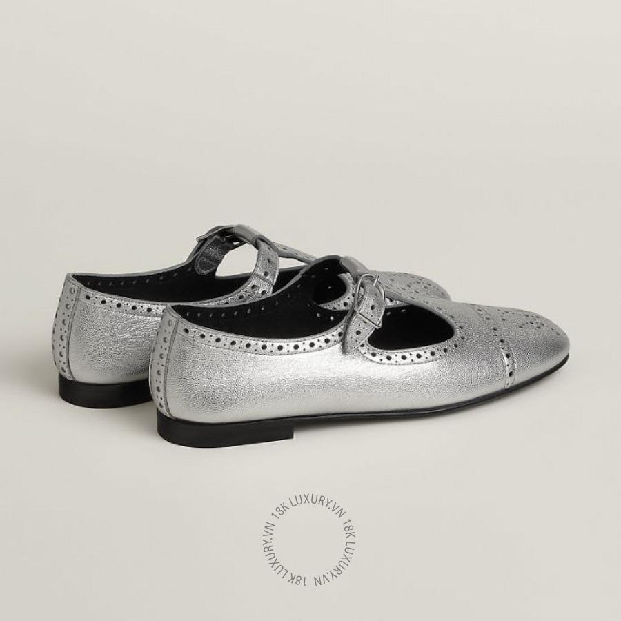 Giày búp bê Hermes Nectar ballet flat Gris Argenté H262075Z 52365 MHM623 15 Giày búp bê Hermes Nectar ballet flat Gris Argenté H262075Z 52365 MHM623