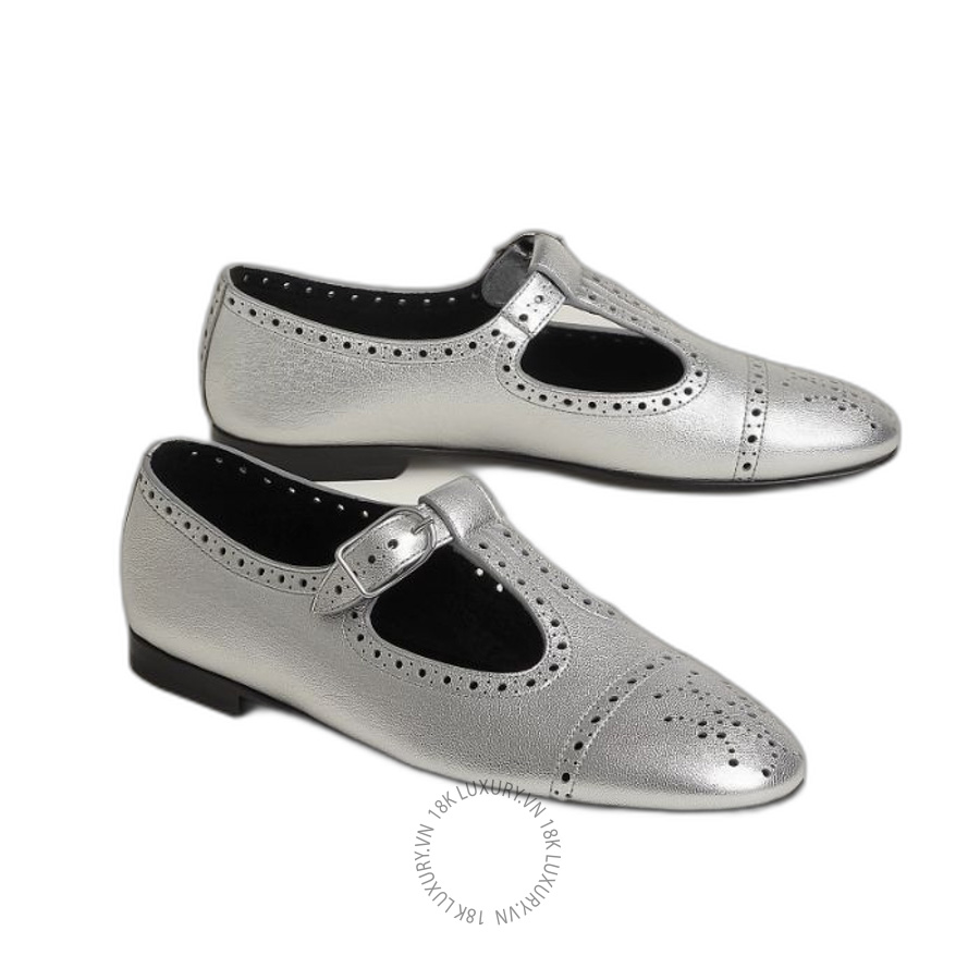 Giày búp bê Hermes Nectar ballet flat Gris Argenté H262075Z 52365 MHM623