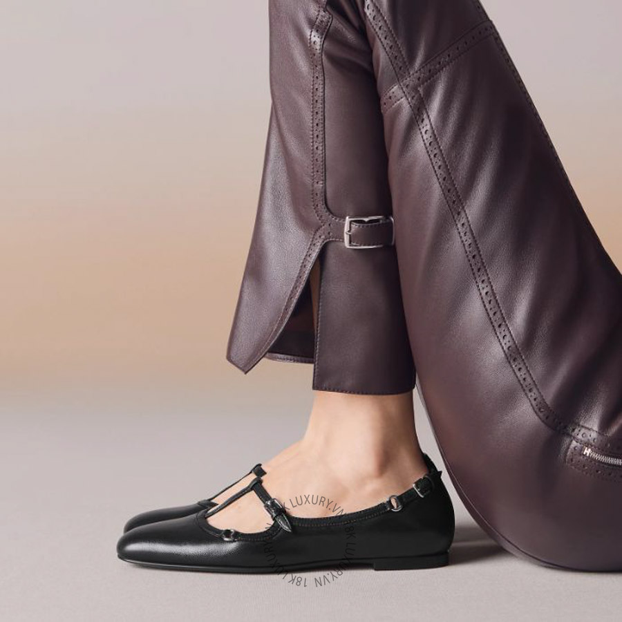 Giày búp bê Hermes Nemetis ballet flat Noir H262077Z 02360 MHM643