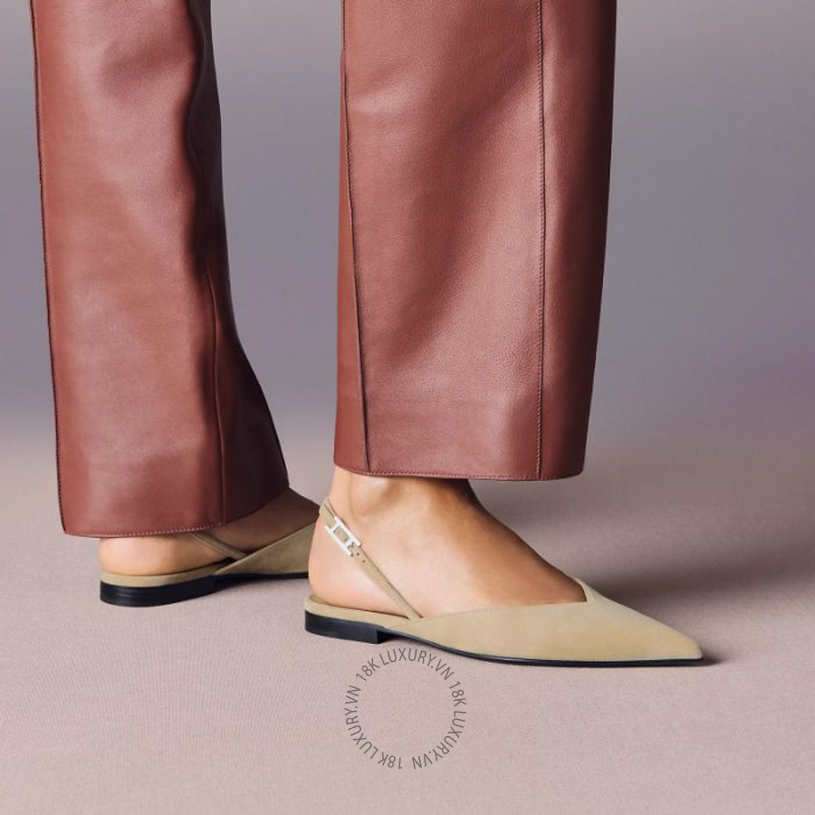 Giày búp bê Hermes Nicole slingback Beige Camel H262059Z D1350 MHM620