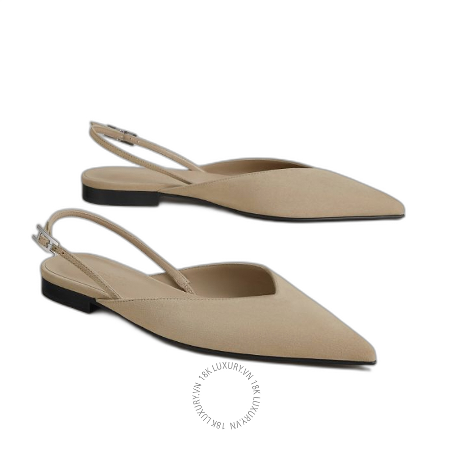 Giày búp bê Hermes Nicole slingback Beige Camel H262059Z D1350 MHM620