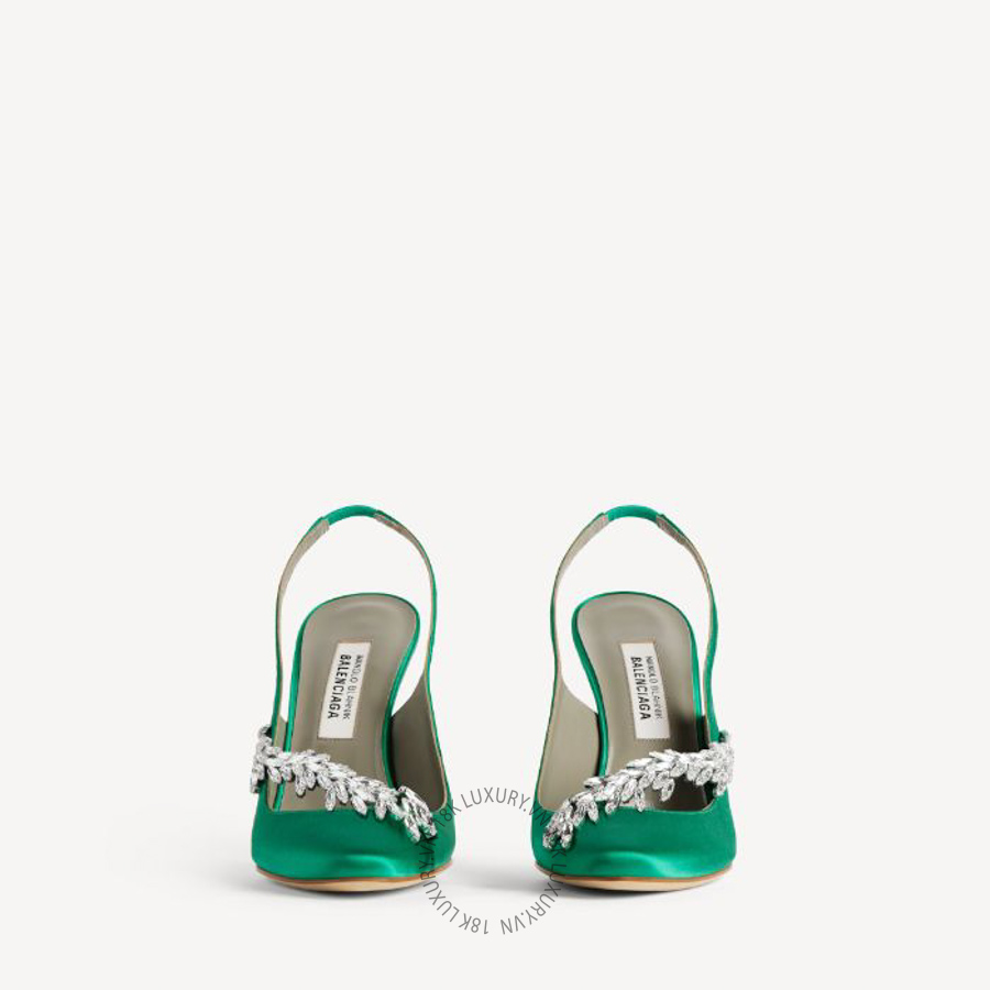 Giày Cao Gót Balenciaga Women's | Manolo Blahnik Slingback in Grass A0024NW1WM83876 BCA609