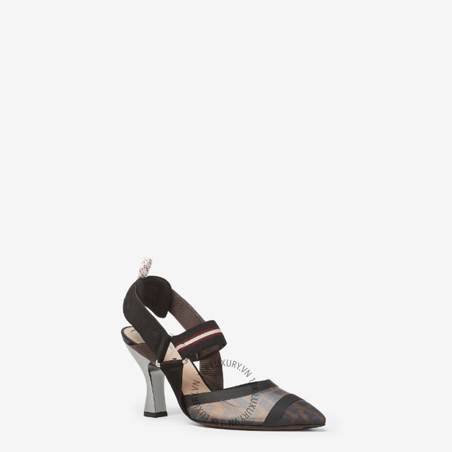 Giày cao gót Fendi Colibrì Multicolor tech mesh high-heeled slingbacks 8J6851A2D7F1OTR NGFD029