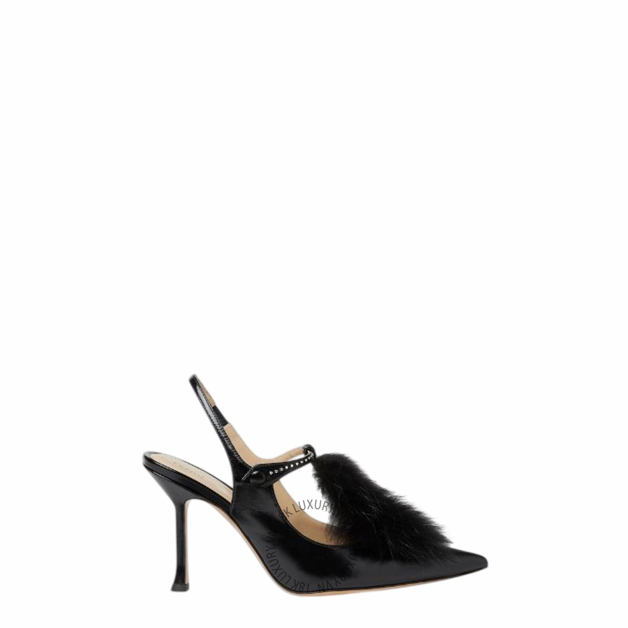 Giày cao gót Fendi Noir Black leather slingbacks 8J9159AY0WF0ABB NGFD086