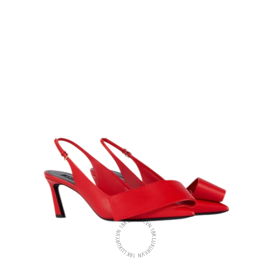 Giày Cao Gót Givenchy Twisted Ribbon slingbacks pumps in leather BE405HE1J7-626 GGD44