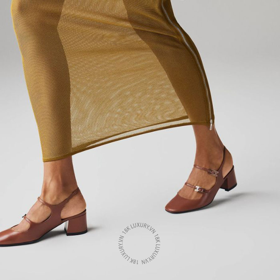 Giày cao gót Hermes Jackie 50 pump Gold H242041Z 20370 MHM551