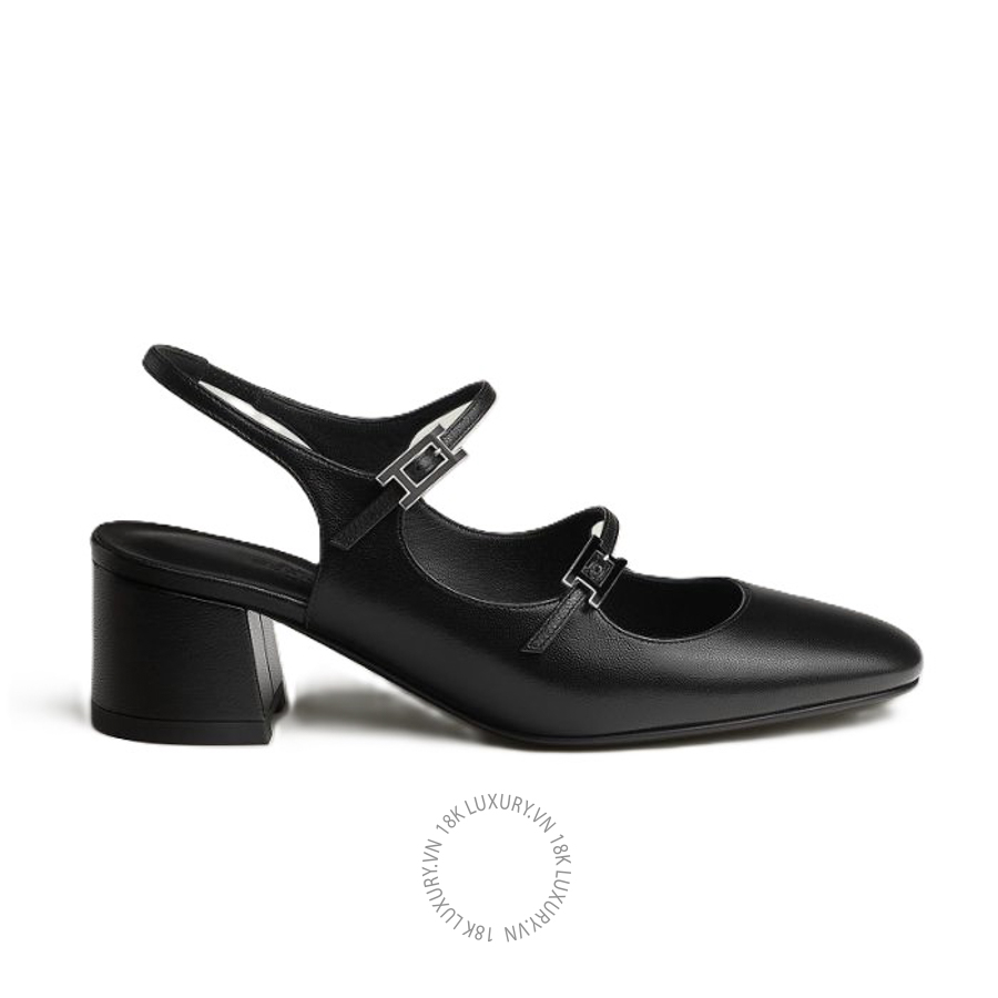 Giày cao gót Hermes Jackie 50 pump Noir H242041Z 02380 MHM549