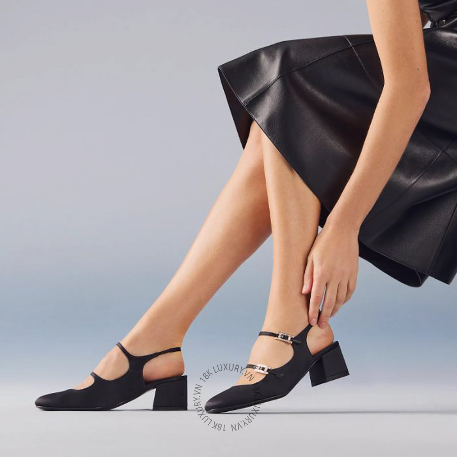 Giày cao gót Hermes Jackie 50 pump Noir H251125Z 02370 MHM553