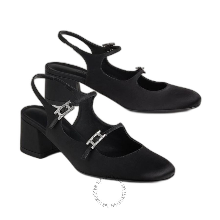 Giày cao gót Hermes Jackie 50 pump Noir H251125Z 02370 MHM553