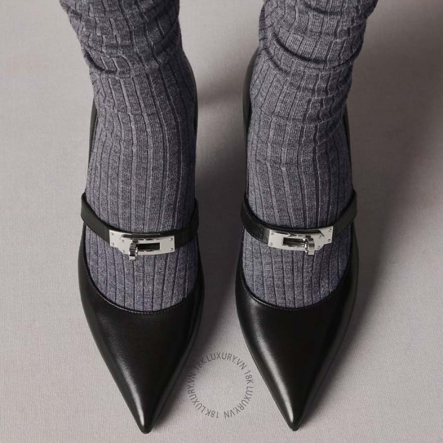 Giày cao gót Hermes Kiara 60 pump Noir H262191Z 02360 MHM565