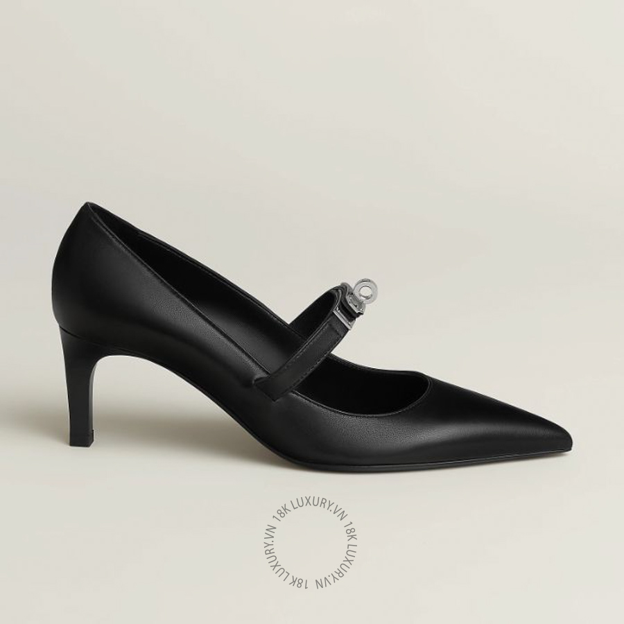 Giày cao gót Hermes Kiara 60 pump Noir H262191Z 02360 MHM565 12 Giày cao gót Hermes Kiara 60 pump Noir H262191Z 02360 MHM565