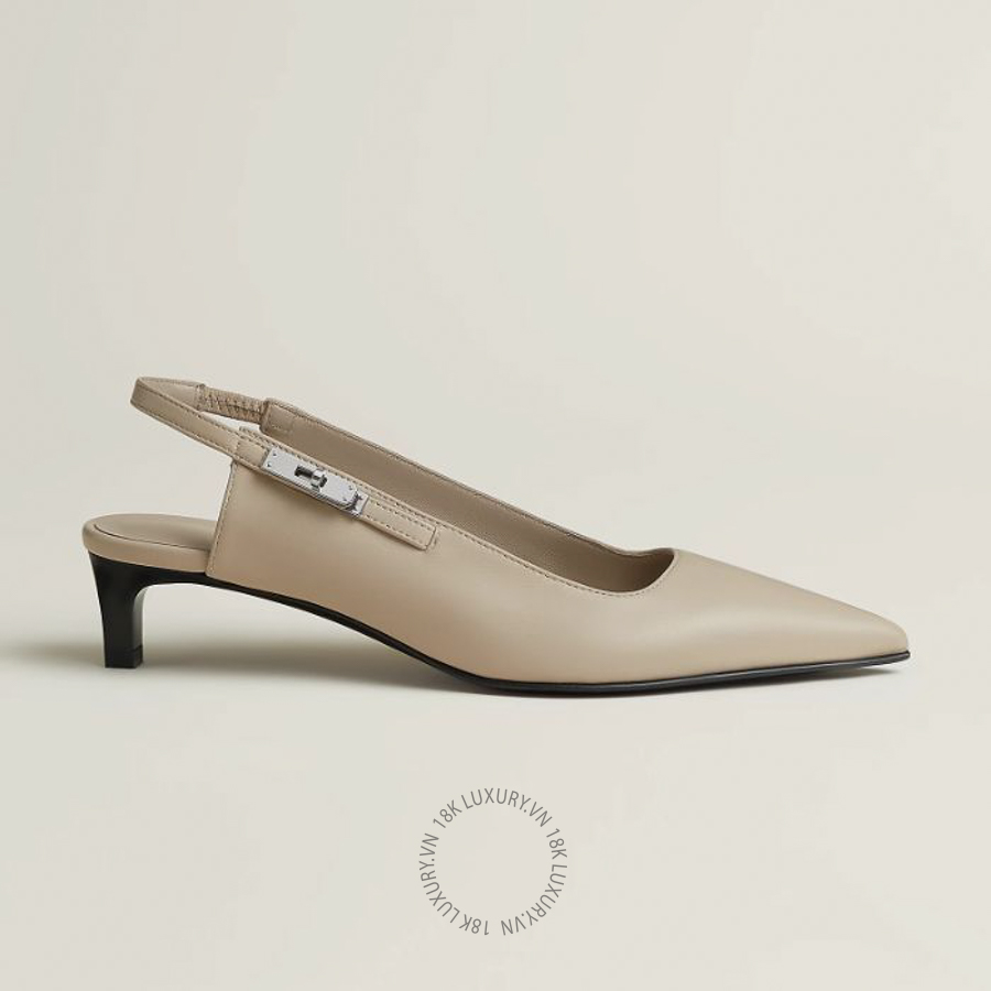 Giày cao gót Hermes Lover 40 slingback Beige Nomade H252121Z 32345 MHM559 14 Giày cao gót Hermes Lover 40 slingback Beige Nomade H252121Z 32345 MHM559