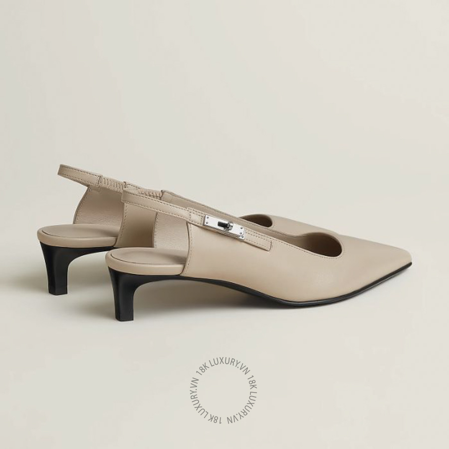 Giày cao gót Hermes Lover 40 slingback Beige Nomade H252121Z 32345 MHM559 15 Giày cao gót Hermes Lover 40 slingback Beige Nomade H252121Z 32345 MHM559