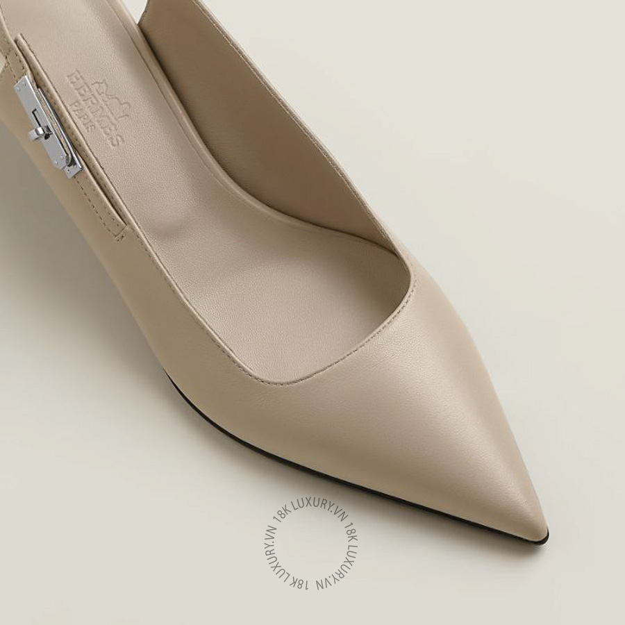 Giày cao gót Hermes Lover 40 slingback Beige Nomade H252121Z 32345 MHM559 16 Giày cao gót Hermes Lover 40 slingback Beige Nomade H252121Z 32345 MHM559
