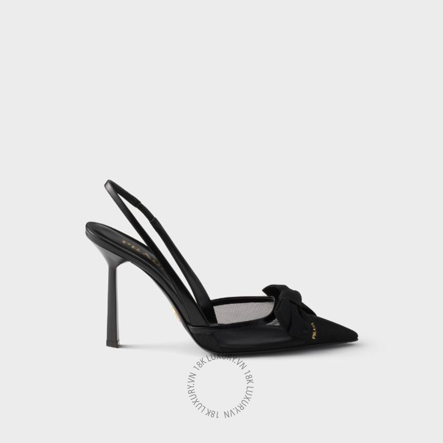 Giày cao gót Prada Mesh fabric slingback pumps 1I308O_77T_F0002_F_100 NGPR193