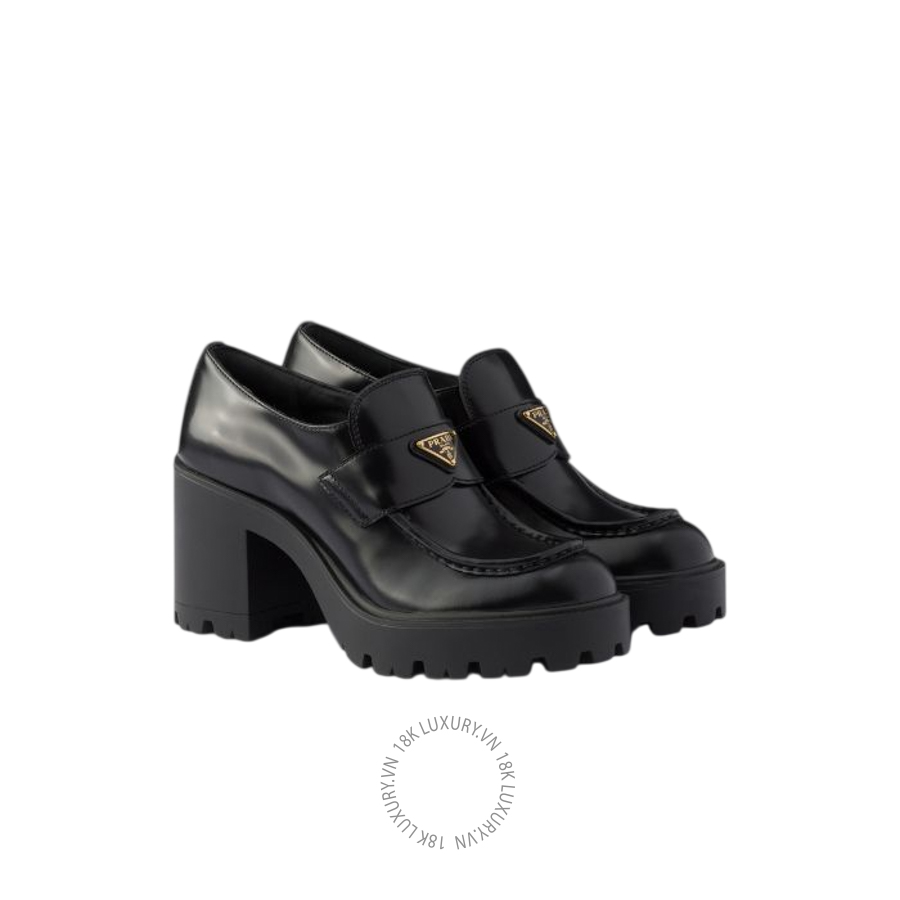 Giày cao gót Prada Stride brushed leather loafers 1D563O_055_F0002_F_085 NGPR395