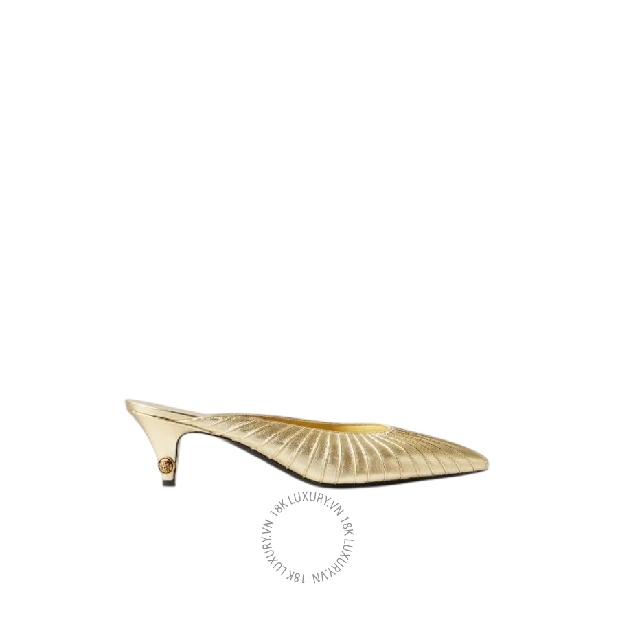 Giày Cao Gót Versace Gianni Metallic Nappa Mules 55 mm 1024785-1A18509_1X70J VSC255