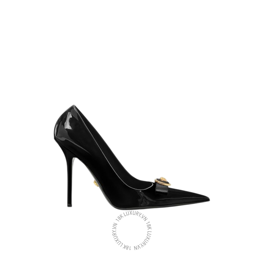 Giày Cao Gót Versace Gianni Ribbon Patent Pumps 110 mm 1012494-1A08983_1B00V VSC309