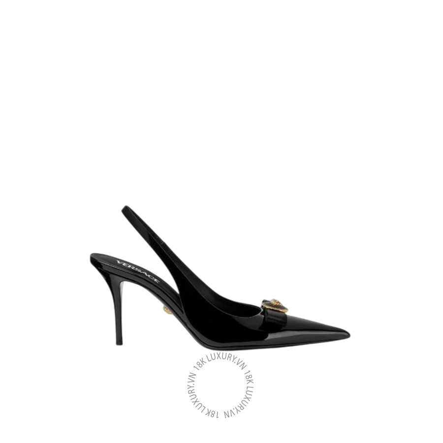 Giày Cao Gót Versace Gianni Ribbon Patent Slingbacks 85 mm 1013717-1A08983_1B00V VSC306