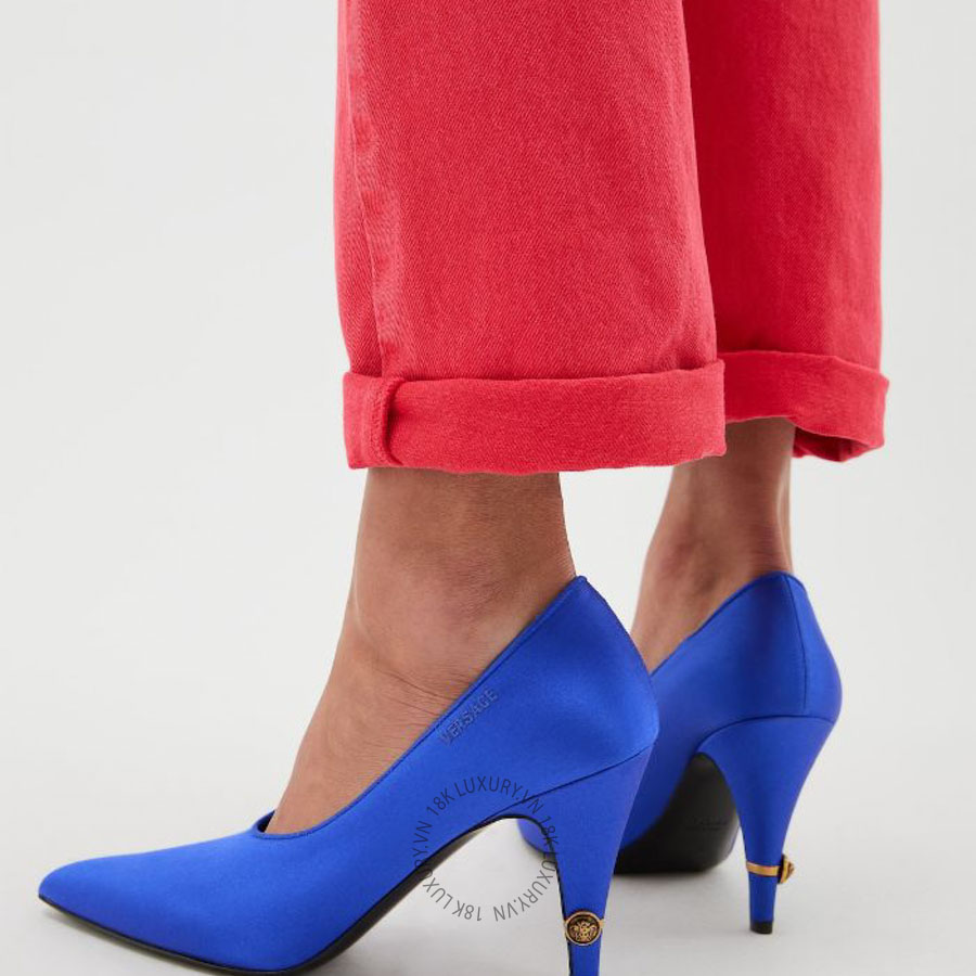 Giày Cao Gót Versace Gianni Satin Pumps 90 mm 1023536-1A17870_1UP7J VSC272