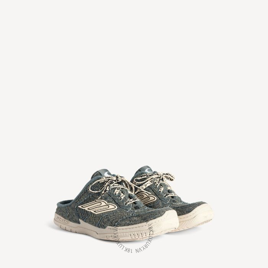 Giày Đạp Gót Balenciaga Women's Hamptons Denim Mule in Blue/off White 863792WHPMD4090 BCA715