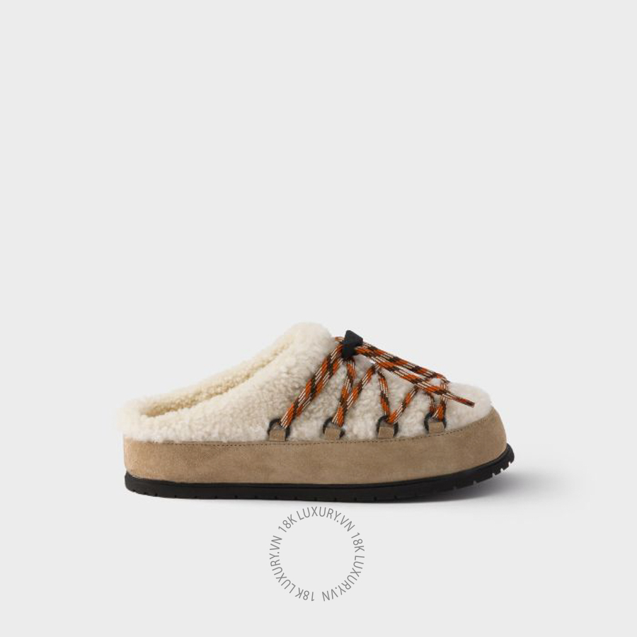 Giày đạp gót Prada Suede and shearling mules 1R553O_MPD_F0F24_F_ZD10 NGPR253